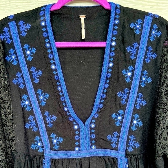 Free People Boogie All Night Long-sleeve Crop Blouse - Picture 6 of 9